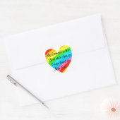 RAINBOW HEART JOHN 15:12 ONTWERP VIERKANTE STICKER (Envelop)