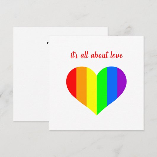 Rainbow Heart Kaart (Voorkant / Achterkant)