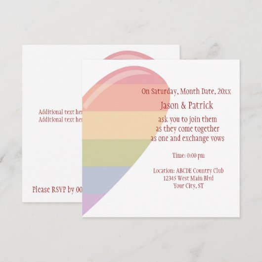 Rainbow Heart Kaart (Voorkant / Achterkant)