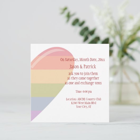 Rainbow Heart Kaart (Staand voorkant)