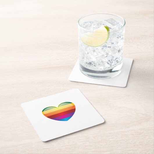Rainbow Heart Kartonnen Onderzetters (Insitu)