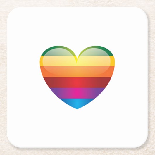 Rainbow Heart Kartonnen Onderzetters (Voorkant)