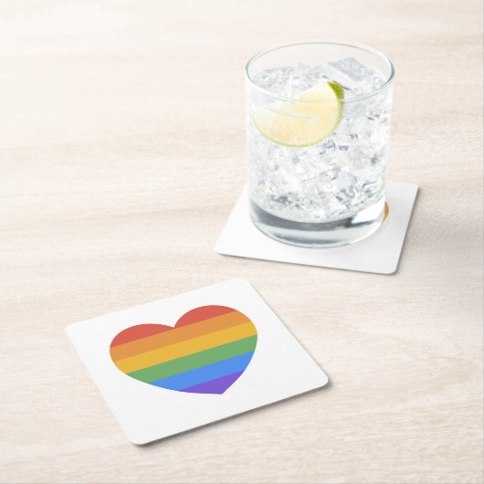 Rainbow Heart Kartonnen Onderzetters (Insitu)