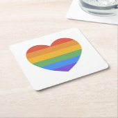 Rainbow Heart Kartonnen Onderzetters (Schuin)