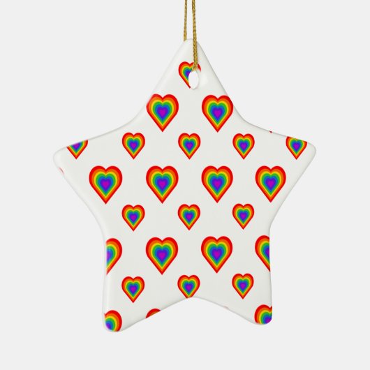Rainbow Heart Keramisch Ornament (Rechts)