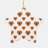 Rainbow Heart Keramisch Ornament (Voorkant)