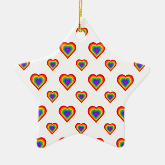 Rainbow Heart Keramisch Ornament (Voorkant)