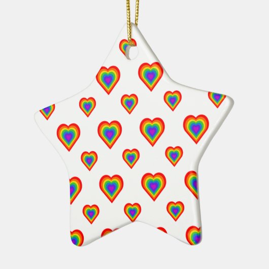Rainbow Heart Keramisch Ornament (Links)