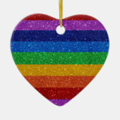Rainbow Heart Keramisch Ornament (Voorkant)