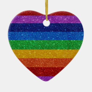 Rainbow Heart Keramisch Ornament