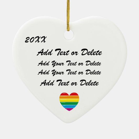 Rainbow Heart Keramisch Ornament (Achterkant)