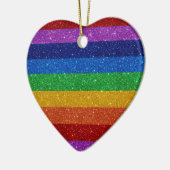 Rainbow Heart Keramisch Ornament (Links)