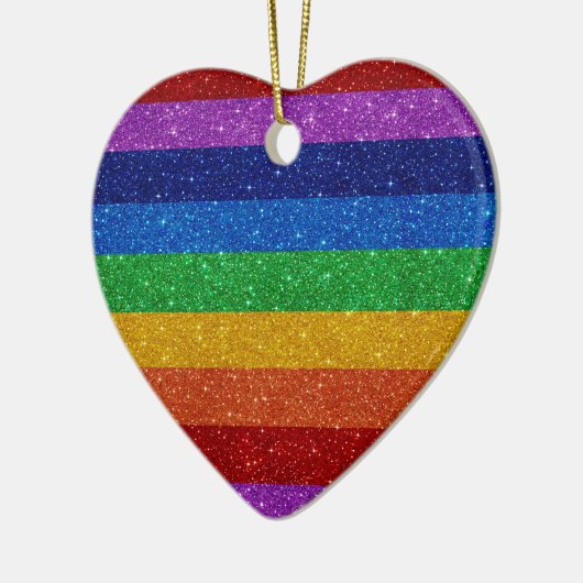 Rainbow Heart Keramisch Ornament (Links)