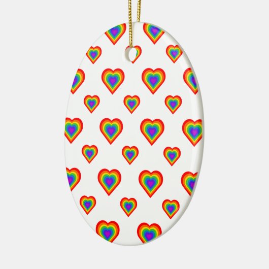 Rainbow Heart Keramisch Ornament (Links)