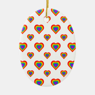 Rainbow Heart Keramisch Ornament