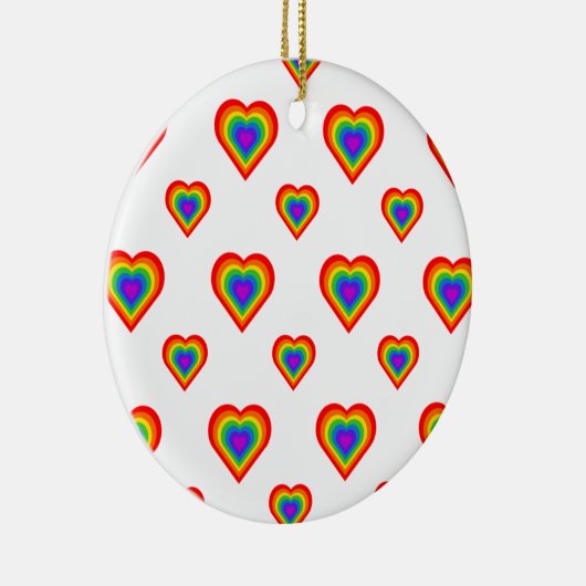 Rainbow Heart Keramisch Ornament (Rechts)