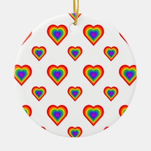 Rainbow Heart Keramisch Ornament