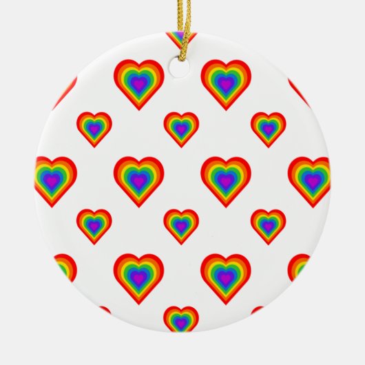 Rainbow Heart Keramisch Ornament (Voorkant)