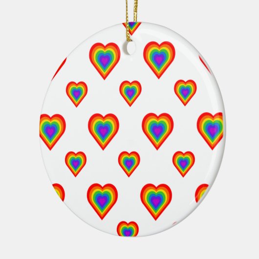 Rainbow Heart Keramisch Ornament (Links)