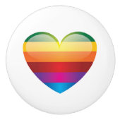 Rainbow Heart Keramische Knop (Voorkant)