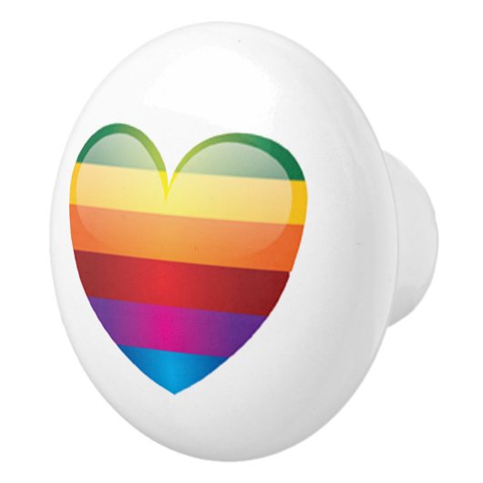 Rainbow Heart Keramische Knop (Rechts)