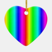 Rainbow Heart Kerstmis LGBTQ Keramisch Ornament (Voorkant)