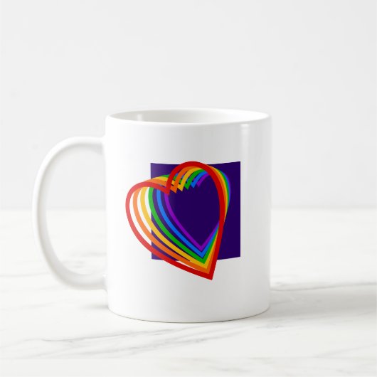 Rainbow Heart Koffiemok (Links)