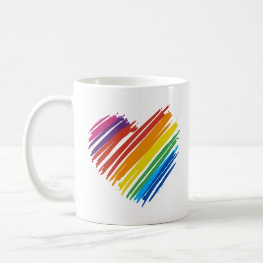Rainbow Heart Koffiemok (Links)