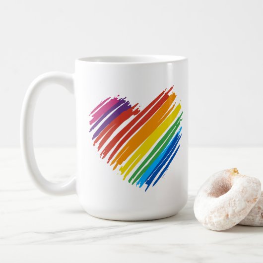 Rainbow Heart Koffiemok (Met donut)