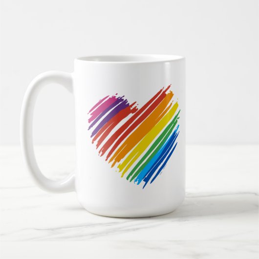 Rainbow Heart Koffiemok (Links)