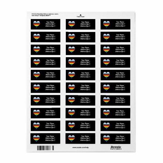 Rainbow Heart Label (Full Sheet)