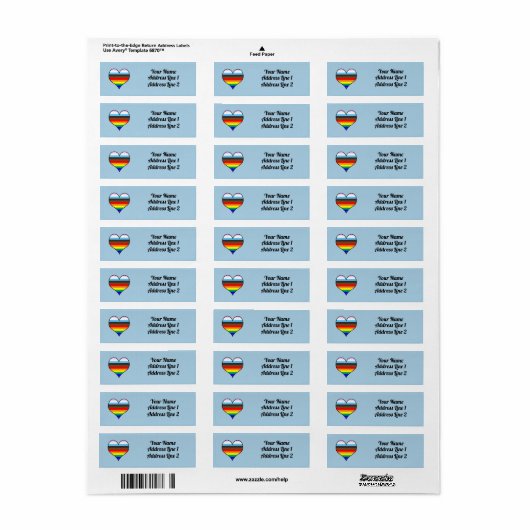 Rainbow Heart Label (Full Sheet)