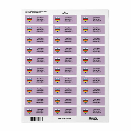Rainbow Heart Label (Full Sheet)