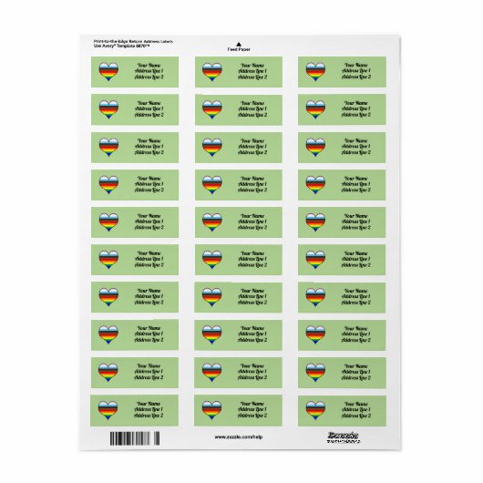 Rainbow Heart Label (Full Sheet)