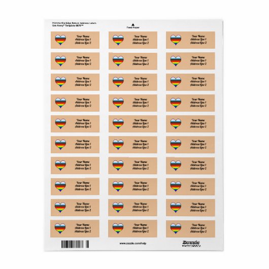 Rainbow Heart Label (Full Sheet)