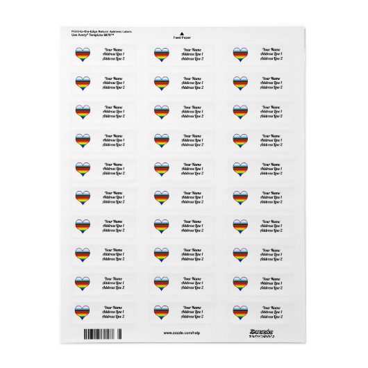 Rainbow Heart Label (Full Sheet)