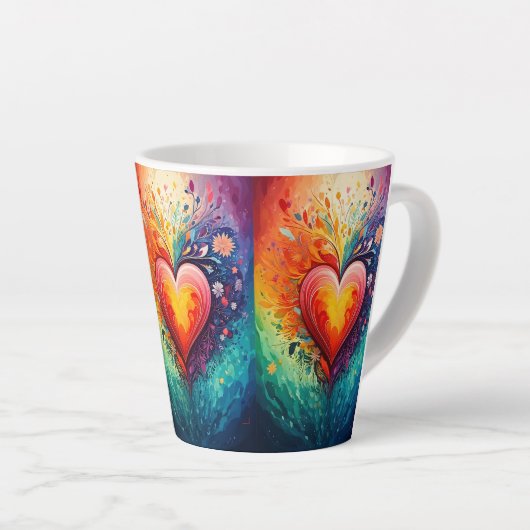 Rainbow heart Latte Mug Mok (Rechterhoek)