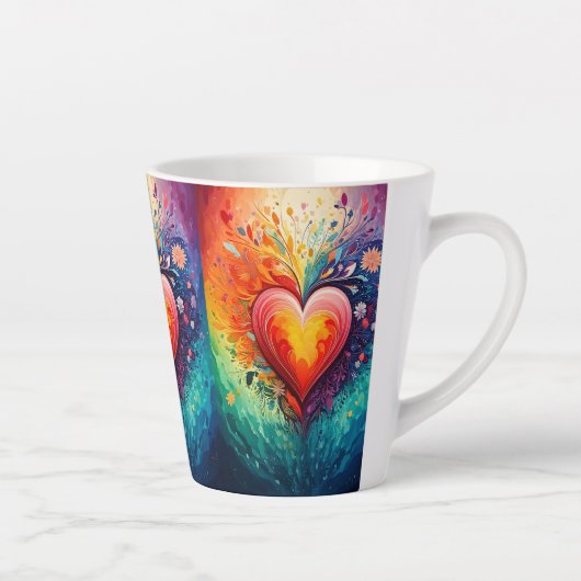 Rainbow heart Latte Mug Mok (Rechts)