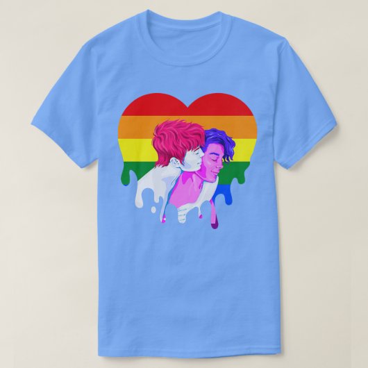 Rainbow Heart Lesbian Gay Pride Month Transgender T-shirt (Design voorkant)