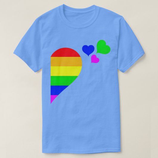 Rainbow Heart LGB Lesbian Gay Couple LGBQ Valentin T-shirt (Design voorkant)