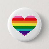 Rainbow Heart LGBTQ Love Ronde Button 5,7 Cm (Voorkant)
