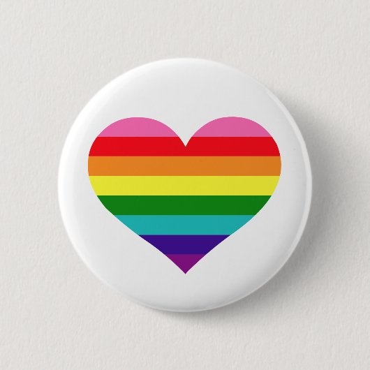 Rainbow Heart LGBTQ Love Ronde Button 5,7 Cm (Voorkant)