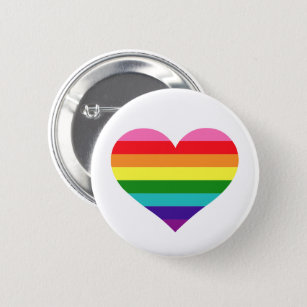 Rainbow Heart LGBTQ Love Ronde Button 5,7 Cm