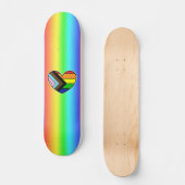 Rainbow Heart LGBTQ+ Persoonlijk Skateboard (Voorkant)