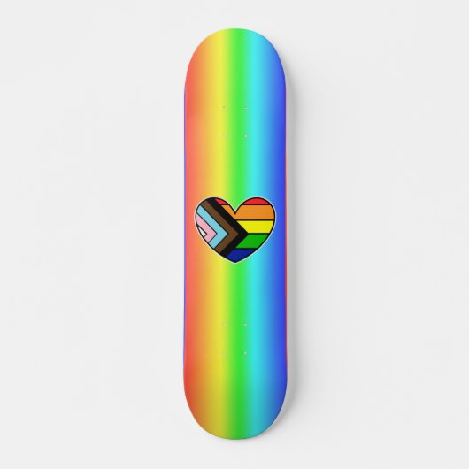Rainbow Heart LGBTQ+ Persoonlijk Skateboard (Voorkant)