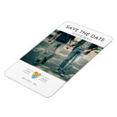 Rainbow Heart LGBTQ Save the Date with Photo Magneet (Linkerzijde)