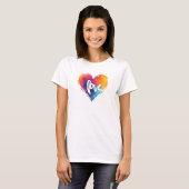 Rainbow Heart Liefde Slogan T-shirt (Voorkant volledig)