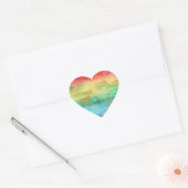 Rainbow Heart Liefde Vrolijk Helder Hart Sticker (Envelop)