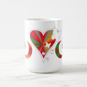 Rainbow Heart Lily and Butterfly Koffiemok (Center)