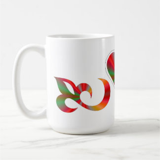 Rainbow Heart Lily and Butterfly Koffiemok